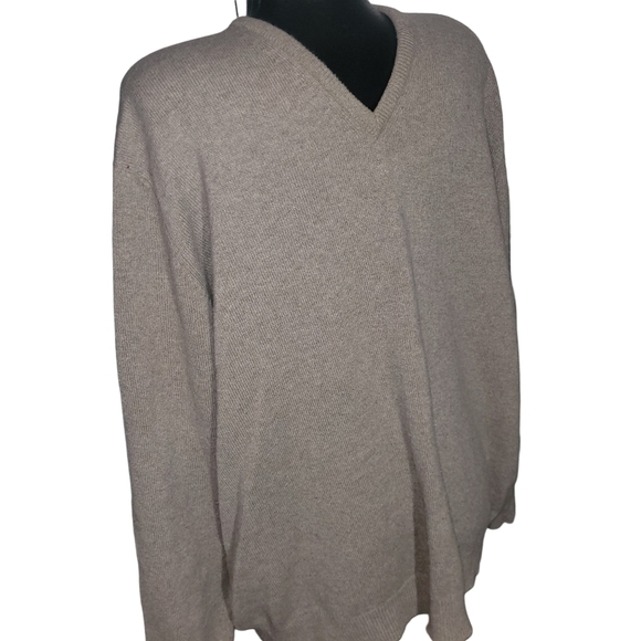 Johnstons of Elgin Mens Tan Colored 100% Wool Sweater - Picture 4 of 7